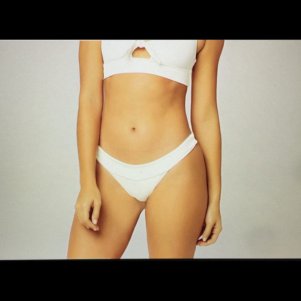 L*Space Ribbed Veronica Bikini Bottom Cream